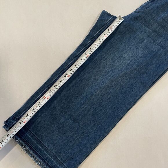 ~ J.Jill Jeans 14p Authentic Fit Full-Leg Crop Wide Medium Blue Stretch Capri - Picture 7 of 14